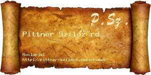 Pittner Szilárd névjegykártya
